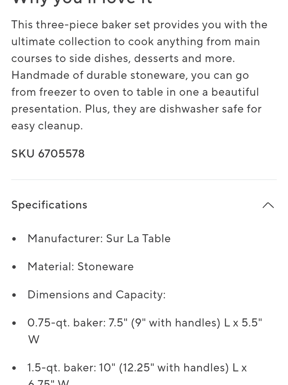 Sur La Table WHITE Stoneware Baker Set with White Lids - Picture 2 of 3